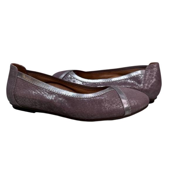Vionic Womens Sz 6 Spark Caroll Ballet Flat Shoes Metallic Pewter Purple NWOB - Picture 2 of 9